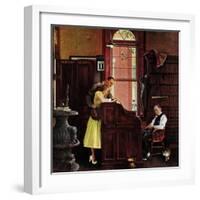 "Marriage License" Saturday Evening Post Cover, June 11,1955-Norman Rockwell-Framed Giclee Print