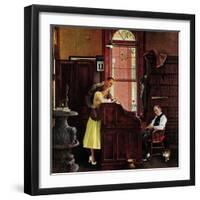 "Marriage License" Saturday Evening Post Cover, June 11,1955-Norman Rockwell-Framed Premium Giclee Print