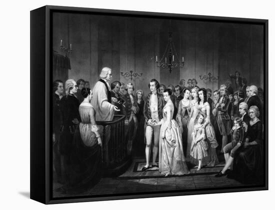 Marriage of George Washington and Martha Curtis-null-Framed Stretched Canvas