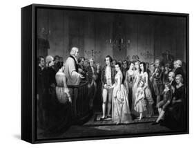 Marriage of George Washington and Martha Curtis-null-Framed Stretched Canvas