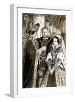Marriage of Henry VIII and Anne Boleyn-C.l. Doughty-Framed Giclee Print