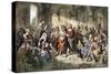 Marriage of Pocahontas to John Rolfe, Jamestown Colony, 1614-null-Stretched Canvas