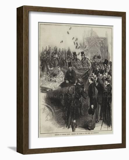 Marriage of Princess Louise, Throwing the Slipper at the Bride and Bridegroom-null-Framed Giclee Print