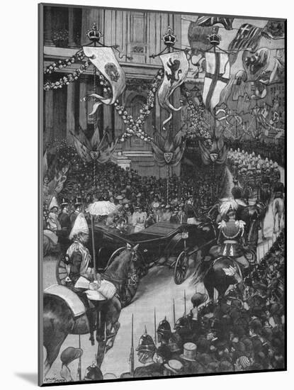Marriage of the Duke of York: the Royal Procession Passing St Pauls Cathedral, 1893-Arthur Salmon-Mounted Giclee Print