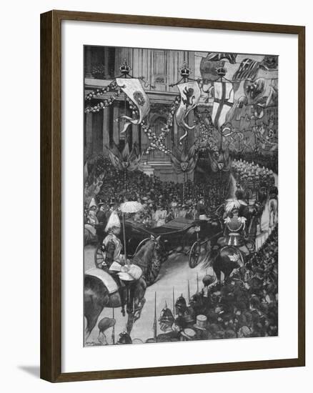 Marriage of the Duke of York: the Royal Procession Passing St Pauls Cathedral, 1893-Arthur Salmon-Framed Giclee Print