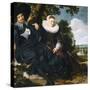 Marriage Portrait of Isaac Massa and Beatrix van der Laen-Frans Hals the Elder-Stretched Canvas