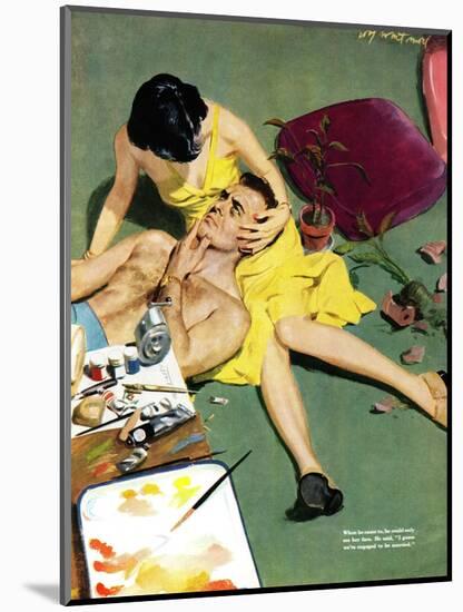 Marriageable Man  - Saturday Evening Post "Leading Ladies", March 12, 1949 pg.23-Coby Whitmore-Mounted Giclee Print