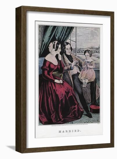 Married, 1845-Nathaniel Currier-Framed Giclee Print