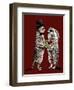 Married Meerkats on Red Oxide, 2020, (Pen and Ink)-Mike Davis-Framed Giclee Print
