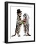 Married Meerkats on White, 2020, (Pen and Ink)-Mike Davis-Framed Giclee Print