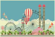 Vector Holiday Background with Carnival and Amusement Park-marrishuanna-Art Print