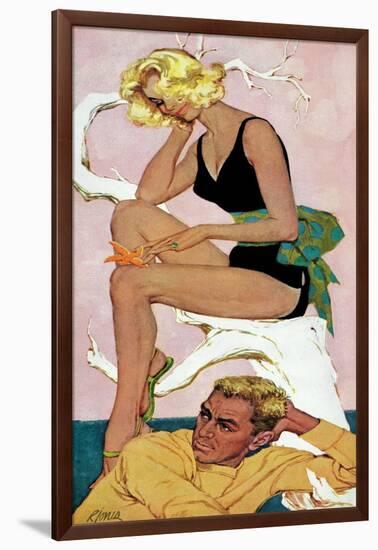 Marry the Boss' Daughter - Saturday Evening Post "Leading Ladies", April 18, 1959 pg.37-Robert Jones-Framed Giclee Print
