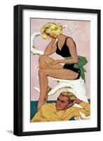 Marry the Boss' Daughter - Saturday Evening Post "Leading Ladies", April 18, 1959 pg.37-Robert Jones-Framed Giclee Print