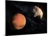 Mars and Deimos, Artwork-null-Mounted Photographic Print