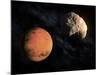 Mars and Deimos, Artwork-null-Mounted Photographic Print