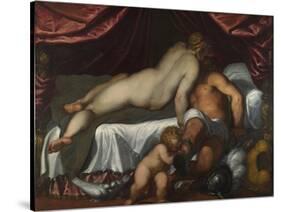 Mars and Venus, Ca 1590-Jacopo Palma il Giovane the Younger-Stretched Canvas