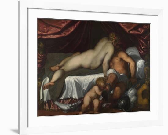 Mars and Venus, Ca 1590-Jacopo Palma il Giovane the Younger-Framed Giclee Print