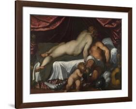 Mars and Venus, Ca 1590-Jacopo Palma il Giovane the Younger-Framed Giclee Print