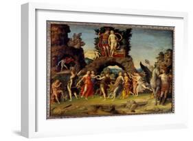 Mars and Venus or the Parnassus, 1497 (Oil on Canvas)-Andrea Mantegna-Framed Giclee Print