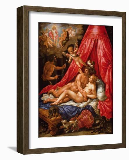 Mars and Venus Surprised by Apollo, C.1615-Hendrik De Clerck-Framed Giclee Print