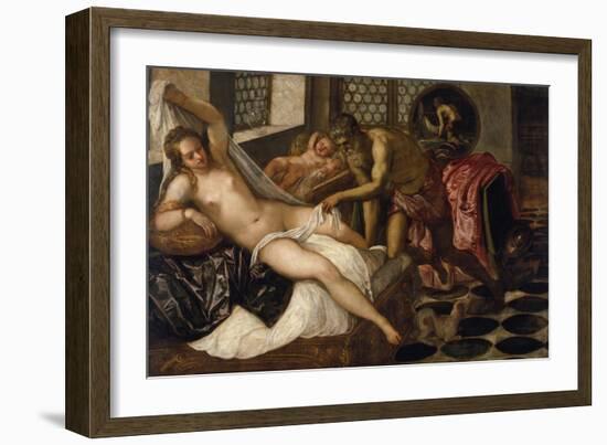 Mars and Venus Surprised by Vulcan-Jacopo Robusti Tintoretto-Framed Giclee Print