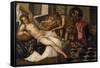 Mars and Venus Surprised by Vulcan-Jacopo Robusti Tintoretto-Framed Stretched Canvas