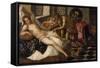 Mars and Venus Surprised by Vulcan-Jacopo Robusti Tintoretto-Framed Stretched Canvas