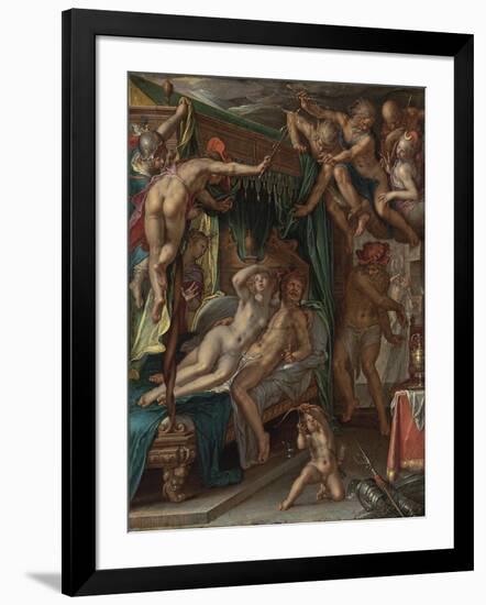 Mars and Venus Surprised by Vulcan-Joachim Wtewael-Framed Giclee Print