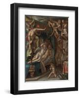 Mars and Venus Surprised by Vulcan-Joachim Wtewael-Framed Premium Giclee Print