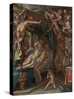 Mars and Venus Surprised by Vulcan-Joachim Wtewael-Stretched Canvas