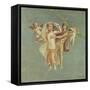 Mars and Venus with Cherubs on a Blue Background, from Herculaneum (Fresco)-Roman-Framed Stretched Canvas