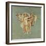 Mars and Venus with Cherubs on a Blue Background, from Herculaneum (Fresco)-Roman-Framed Giclee Print