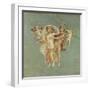 Mars and Venus with Cherubs on a Blue Background, from Herculaneum (Fresco)-Roman-Framed Giclee Print