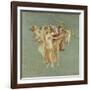 Mars and Venus with Cherubs on a Blue Background, from Herculaneum (Fresco)-Roman-Framed Giclee Print