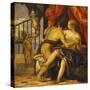 Mars and Venus with Love-Paolo Veronese-Stretched Canvas