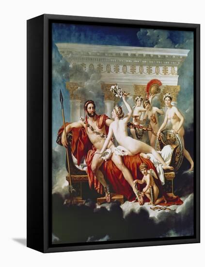 Mars Disarmed by Venus and the Graces-Jacques-Louis David-Framed Stretched Canvas