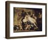 Mars et Vénus dans la forge de Vulcain-Luca Giordano-Framed Giclee Print