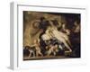 Mars et Vénus dans la forge de Vulcain-Luca Giordano-Framed Giclee Print