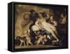 Mars et Vénus dans la forge de Vulcain-Luca Giordano-Framed Stretched Canvas