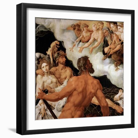 Mars Et Venus Pieges Dans Le Filet De Vulcain - Mars and Venus Trapped in Vulcan's Net - Maarten Ja-Maerten van Heemskerck-Framed Giclee Print