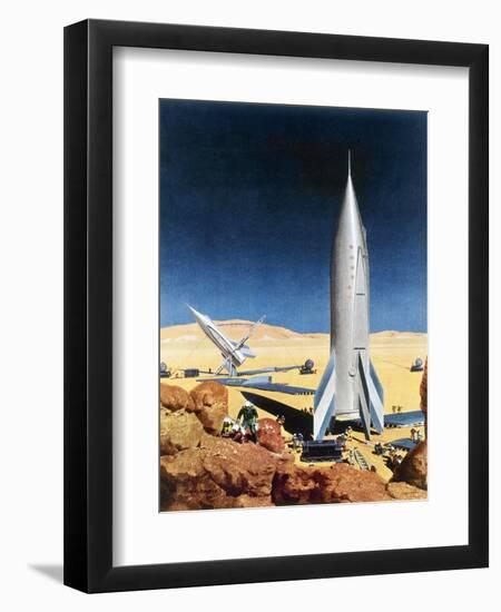 Mars Mission, 1950S-Chesley Bonestell-Framed Giclee Print