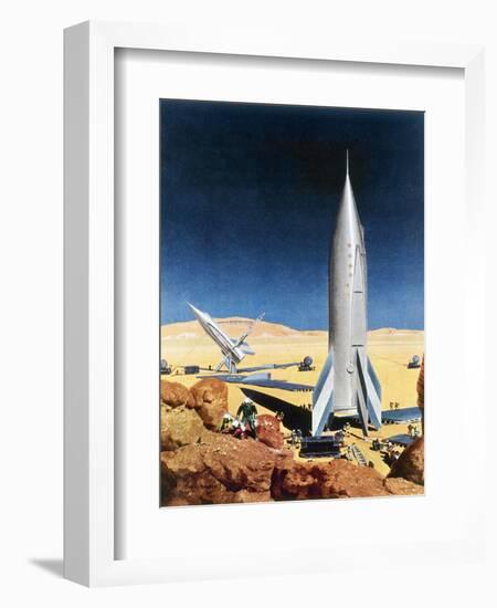 Mars Mission, 1950S-Chesley Bonestell-Framed Giclee Print