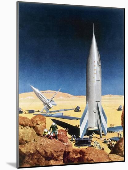 Mars Mission, 1950S-Chesley Bonestell-Mounted Giclee Print