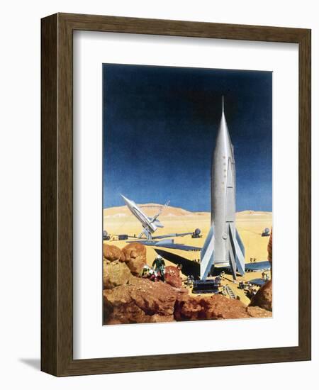 Mars Mission, 1950S-Chesley Bonestell-Framed Premium Giclee Print