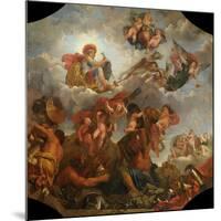 Mars on His Chariot Pulled by Wolves, 1673-Claude Audran the Younger-Mounted Giclee Print