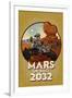 Mars or Bust 2032-Lantern Press-Framed Art Print