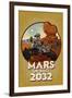 Mars or Bust 2032-Lantern Press-Framed Art Print