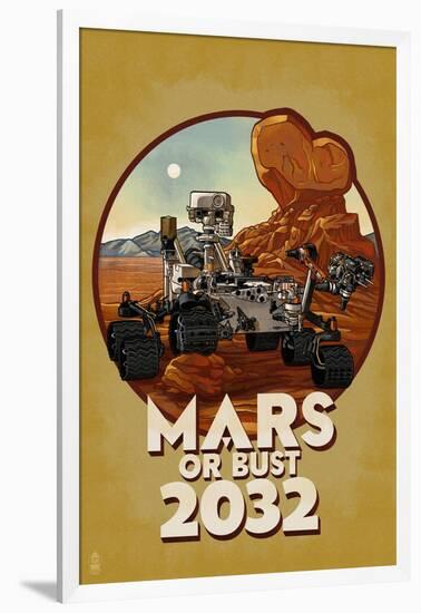 Mars or Bust 2032-Lantern Press-Framed Art Print