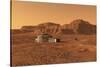 Mars Outpost Near Mesa-Stocktrek Images-Stretched Canvas