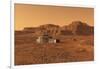 Mars Outpost Near Mesa-Stocktrek Images-Framed Art Print